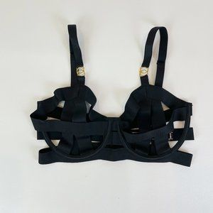 NWOT Victoria's Secret Bra 32DD Unlined Balconet Strappy Banded Black B1767